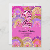 Invitation pour les filles de 2 ans pour leur anni (Devant)