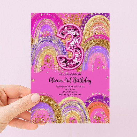 Invitation pour les filles de 3 ans pour leur anni