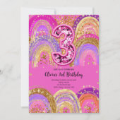 Invitation pour les filles de 3 ans pour leur anni (Devant)