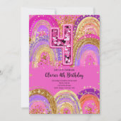 Invitation pour les filles de 4 ans pour leur anni (Devant)