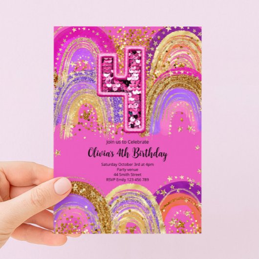 Invitation pour les filles de 4 ans pour leur anni