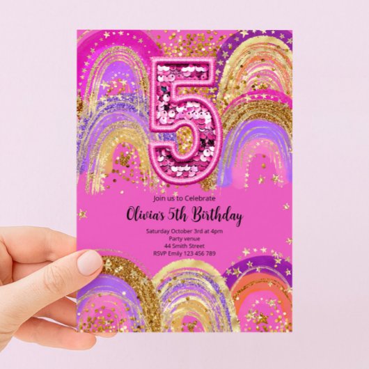 Invitation pour les filles de 5 ans pour leur anni