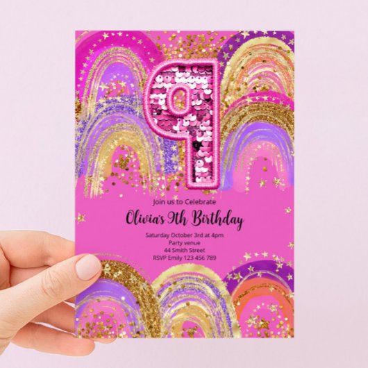 Invitation pour les filles de 9 ans pour leur anni