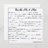 Invitation Pour les libs Mr & Mrs M Guest (Devant / Derrière)