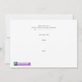 Invitation pour les Noces d'Argent (Dos)