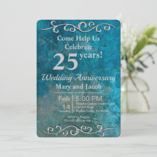 Invitation pour les Noces d'Argent de Blue Stone
