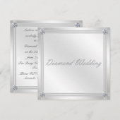 Invitation pour les noces de diamant en argent (Devant / Derrière)