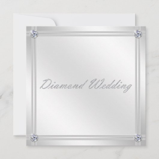 Invitation pour les noces de diamant en argent (Devant)