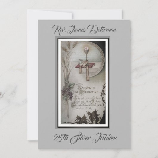 Invitation pour les noces de silver du prêtre avec (Devant)