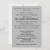 Invitation pour les noces de silver du prêtre avec (Dos)