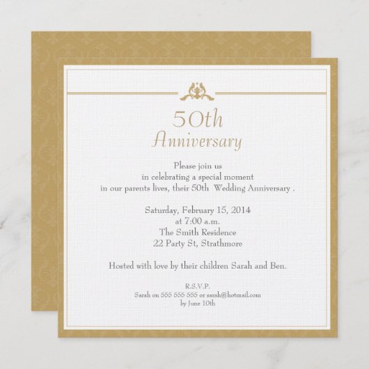 Invitation pour les noces d'or (Devant / Derrière)