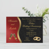 Invitation pour les noces d'or - Black Red & Gold (Debout devant)