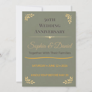 Invitation pour les Noces d'Or   Design Élégant d'