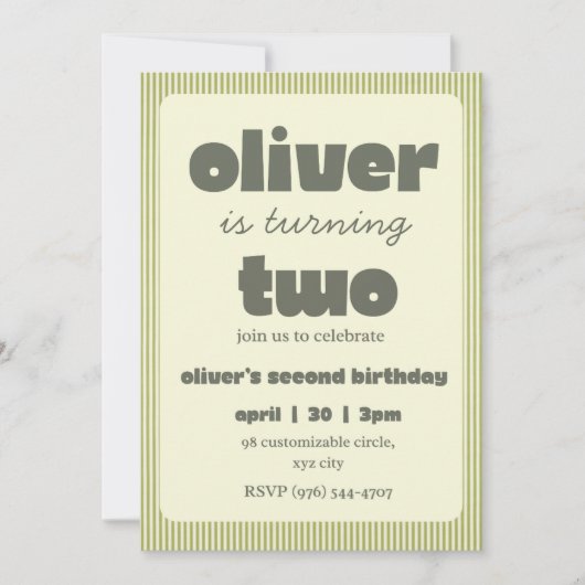 Invitation pour les petits enfants (Devant)