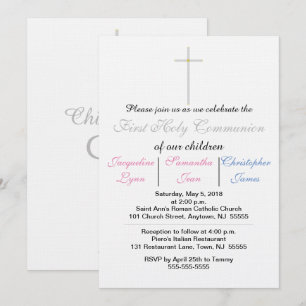 Invitation pour les premiers triplets rose et bleu