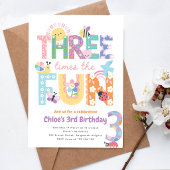 Invitation pour les trois ans d'une fille, Trois f