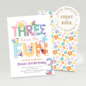 Invitation pour les trois ans d'une fille, Trois f