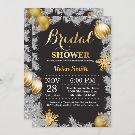 Invitation pour les vacances de Noël (Devant / Derrière)