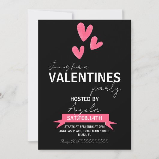 Invitation pour l'événement de la Saint-Valentin R (Devant)