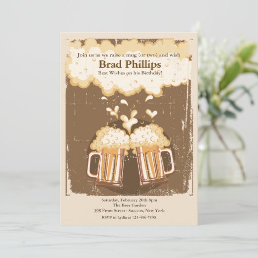 Invitation pour lever un verre de bière (Debout devant)