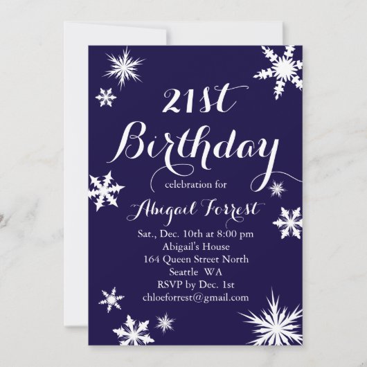 Invitation pour l'hiver 21e anniversaire de la Mar (Devant)