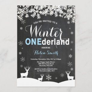 Invitation pour l'hiver Onederland Boy 1er Birthda