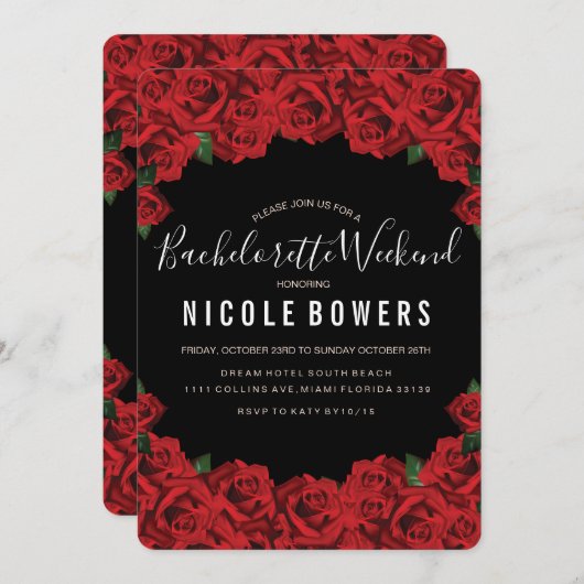 Invitation pour l'itinéraire de la fête de weekend (Devant / Derrière)