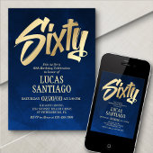 Invitation pour l'or de la marine masculine 60e an