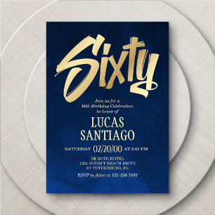 Invitation pour l'or de la marine masculine 60e an