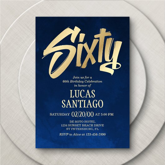 Invitation pour l'or de la marine masculine 60e an