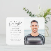 Invitation Pour lui Célébration de la vie moderne simple phot (Debout devant)