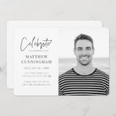 Invitation Pour lui Célébration virtuelle de la vie Photo mod (Devant / Derrière)