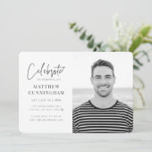 Invitation Pour lui Célébration virtuelle de la vie Photo mod (Debout devant)