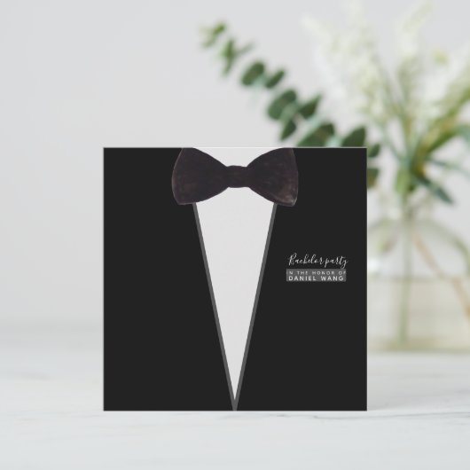 Invitation pour-lui-noeud-papillon-tuxedo-fête-enterrement-de (Debout devant)