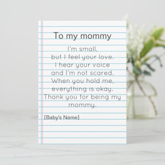 Invitation Pour ma maman pour la première fête des mères pers (Debout devant)