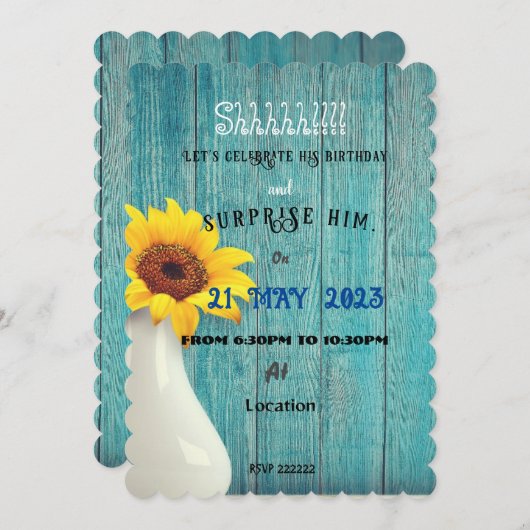 Invitation pour mari (Devant / Derrière)