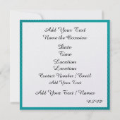 Invitation pour Mariage / Anniversaire sur le thèm (Dos)