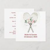 Invitation pour mariage Tennis Sauvegarder la date (Devant / Derrière)