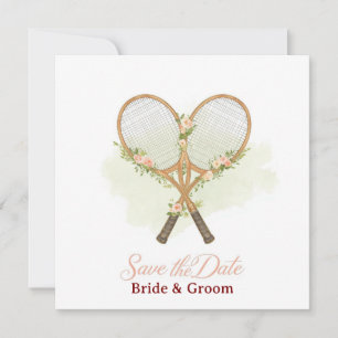 Invitation pour mariage Tennis Sauvegarder la date