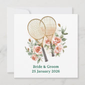 Invitation pour mariage Tennis Sauvegarder la date (Devant)