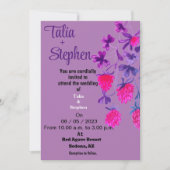 Invitation pour mariage violet (Devant)