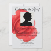 Invitation pour mémorial de rose rouge (Devant)