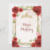 Invitation pour Mis Quince Fille Mexicaine Roses R (Dos)