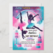 Invitation pour moderne mignonne jump fille gymnastique 10e a (Devant)