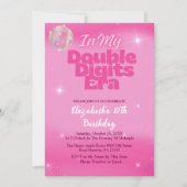 Invitation Pour Mon Anniversaire De Double Chiffres Rose 10 A (Devant)
