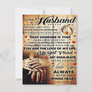 Invitation Pour Mon Mari Design Cadeau De Lettre D'amour Po
