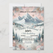 Invitation pour neige de fille bleue Winter Onederland 13e an (Devant)