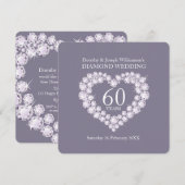 Invitation pour noces de diamant 60 ans en forme d (Devant / Derrière)