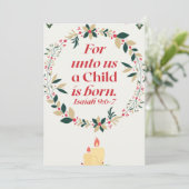 Invitation Pour nous un enfant naît, Ésaïe 9-6-7 (Debout devant)