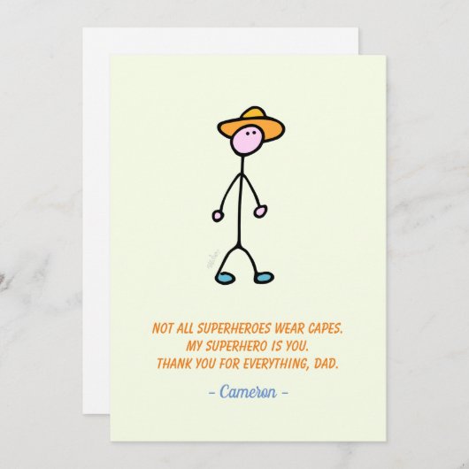 Invitation Pour papa (Devant / Derrière)